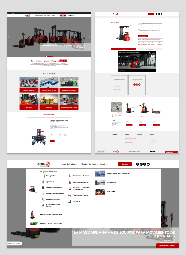Web de Almatec antes de los cambios
